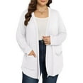 thumbnail image 1 of Daystry Women's Plus Size Open Front Casual Long Sleeve Lightweight Drape Cardigans Soft with Pockets, 1 of 12