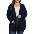 thumbnail image 1 of Daystry Women's Plus Size Open Front Casual Long Sleeve Lightweight Drape Cardigans Soft with Pockets, 1 of 12