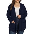 thumbnail image 1 of Daystry Women's Plus Size Open Front Casual Long Sleeve Lightweight Drape Cardigans Soft with Pockets, 1 of 10