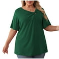 thumbnail image 1 of Daystry Women's Plus Size Short-Sleeve Tie Tops Tunic Wrap Sweetheart Lightweight Tee, 1 of 14