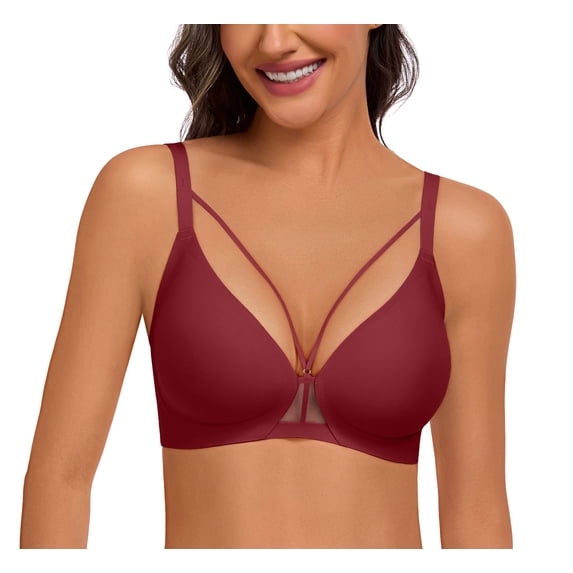 Daystry Womens Bras Wireless Seamless Bra No Underwire Push Up Full Coverage Comfort Everyday T-Shirt Bra