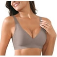 thumbnail image 1 of Daystry Womens Comfortable No Underwire Deep V Bras 360° Jelly Strip Wireless Soft Bra with Bra Extender, 1 of 8