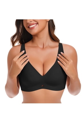 Womens No Underwire Bras Wireless Bra Supportive Seamless Bras Full Coverage Push Up Comfortable Everyday T-shirt Bras