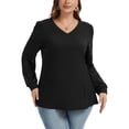 thumbnail image 1 of Daystry Womens Plus Size Blouses for Women Dressy Lace Long Sleeve Shirts Casual V Neck Tunic Tops, 1 of 8