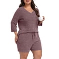 thumbnail image 1 of Daystry Womens Plus Size Pajama Sets 2 Piece Summer 3/4 Sleeve Tops Shorts with Pockets for Lounge Sleepwear L-4XL, 1 of 9