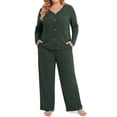 thumbnail image 1 of Daystry Womens Plus Size Pajama Sets 2 Piece Fall Winter Button Down Long Sleeve Pants with Pockets for Lounge Sleepwear, 1 of 8