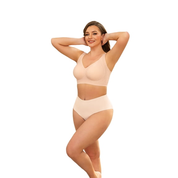 Daystry Womens Plus Size Wireless Bra Supportive Seamless Bras Full Coverage Push Up Comfortable No Underwire Tshirt Bras