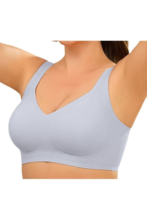 Womens Plus Size Wireless Bra Supportive Seamless Bras Full Coverage Push Up Comfortable No Underwire Tshirt Bras