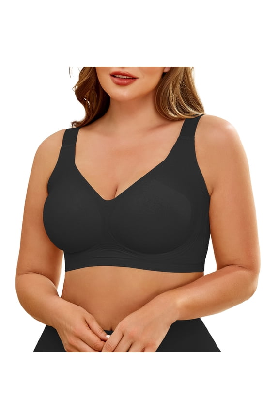 Womens Plus Size Wireless Bra Supportive Seamless Bras Full Coverage Push Up Comfortable No Underwire Tshirt Bras