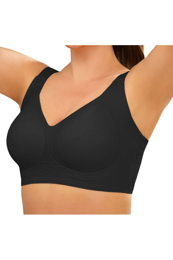 Womens Plus Size Wireless Bra Supportive Seamless Bras Full Coverage Push Up Comfortable No Underwire Tshirt Bras
