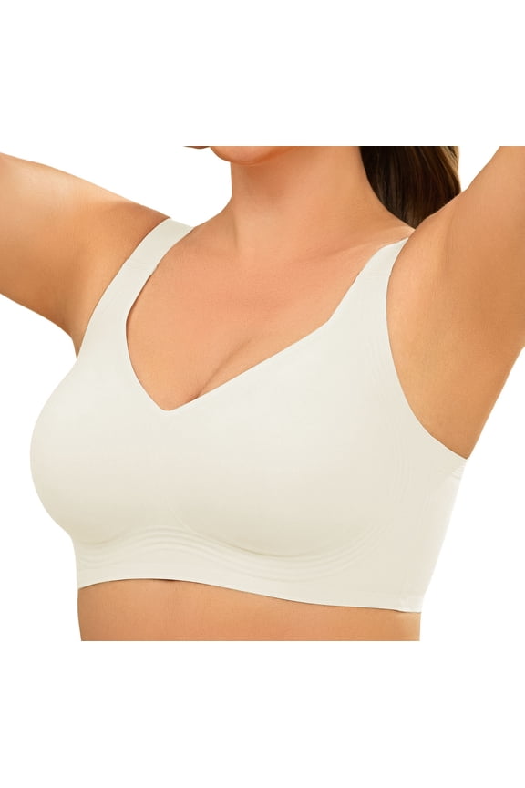 Womens Plus Size Wireless Bra Supportive Seamless Bras Full Coverage Push Up Comfortable No Underwire Tshirt Bras