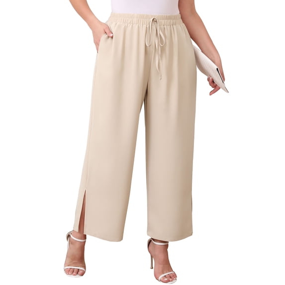 Daystry Womens Plus Size Wide Leg Lounge Pants High Waisted Drawstring Casual Lightweight Loose palazzo pants with Pockets