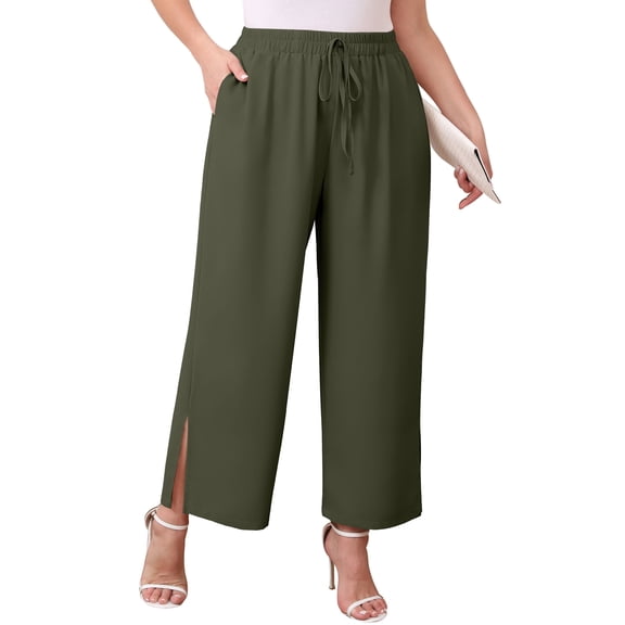 Daystry Womens Plus Size Wide Leg Lounge Pants High Waisted Drawstring Casual Lightweight Loose palazzo pants with Pockets