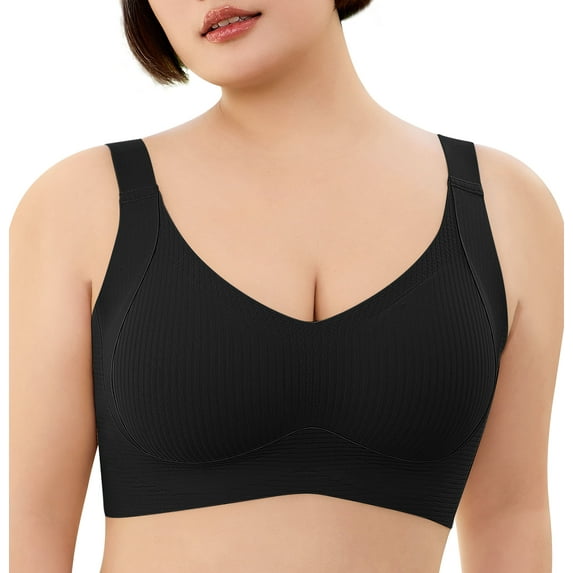 Daystry Womens Wireless Bras Full Coverage Comfortable Seamless Everyday Bras Soft Light Support Bras