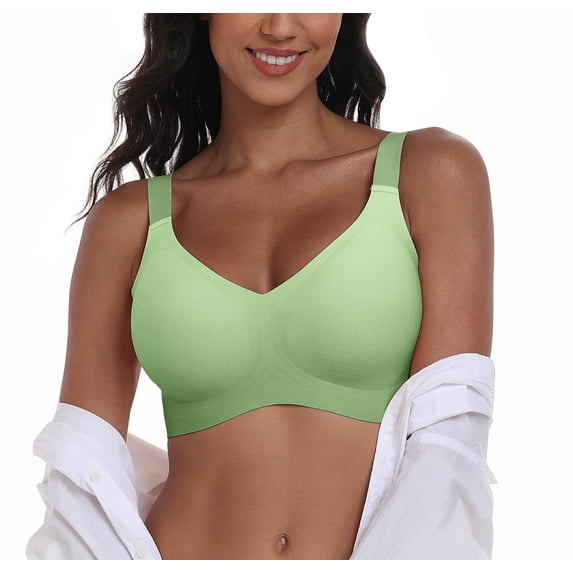 Daystry Womens Wireless Bras No Underwire Push Up Bra Comfort Seamless Supportive Full Coverage Everyday Bras Gradient Color with Bra Extender