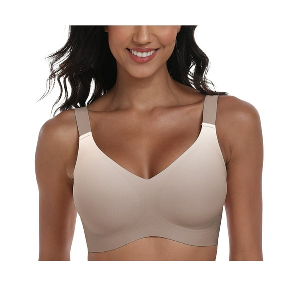 Daystry Womens Wireless Bras No Underwire Push Up Bra Comfort Seamless Supportive Full Coverage Everyday Bras Gradient Color with Bra Extender