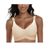 Daystry Womens Wireless Bras No Underwire Push Up Bra Comfort Seamless Supportive Full Coverage Everyday Bras Gradient Color with Bra Extender
