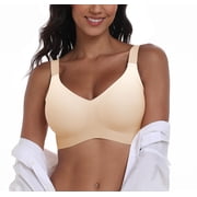 Daystry Womens Wireless Bras No Underwire Push Up Bra Comfort Seamless Supportive Full Coverage Everyday Bras Gradient Color with Bra Extender