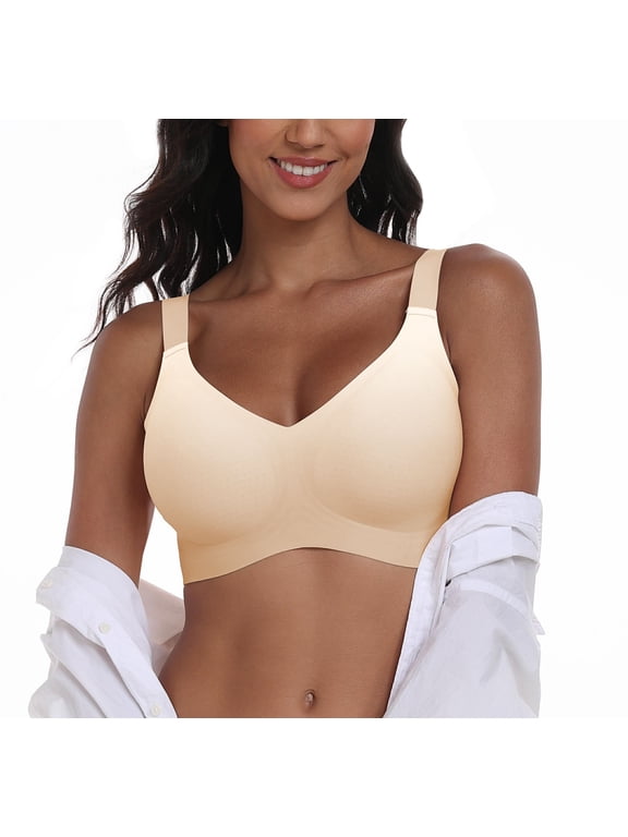 Womens Wireless Bras No Underwire Push Up Bra Comfort Seamless Supportive Full Coverage Everyday Bras Gradient Color with Bra Extender