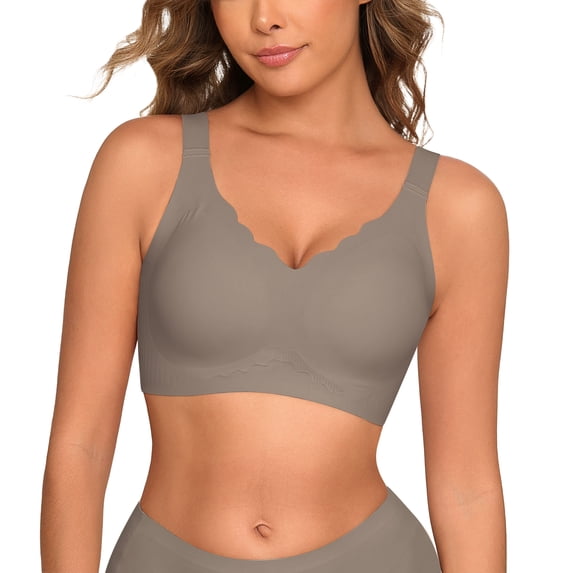 Daystry Womens Wireless Bras Push Up Bra Comfort Seamless Full Coverage Supportive Everyday Bras