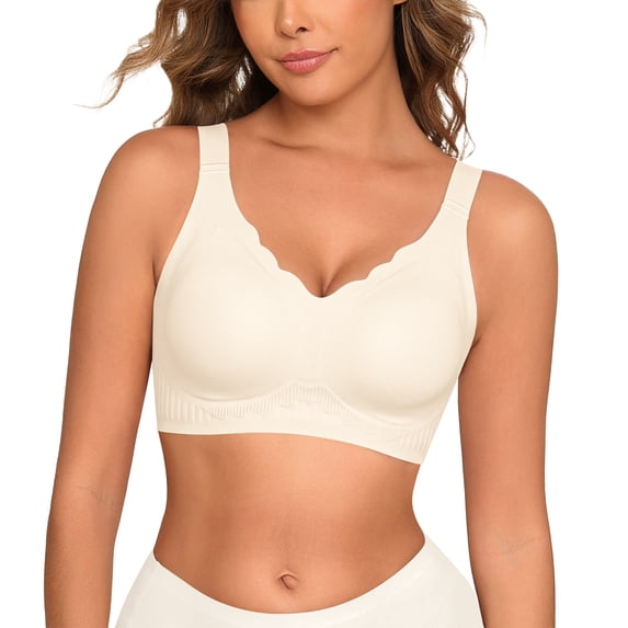 Daystry Womens Wireless Bras Push Up Bra Comfort Seamless Full Coverage Supportive Everyday Bras