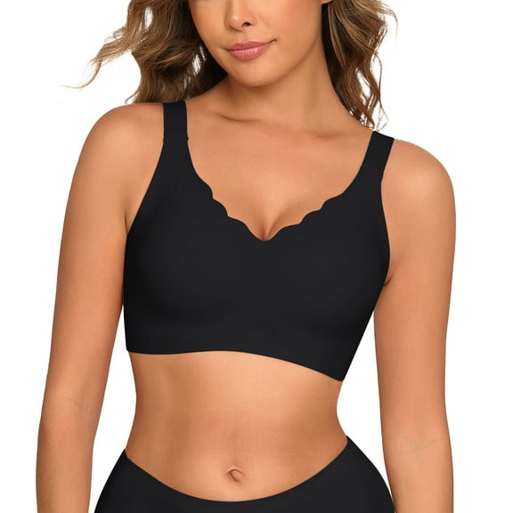 Daystry Womens Wireless Bras Push Up Bra Comfort Seamless Full Coverage Supportive Everyday Bras