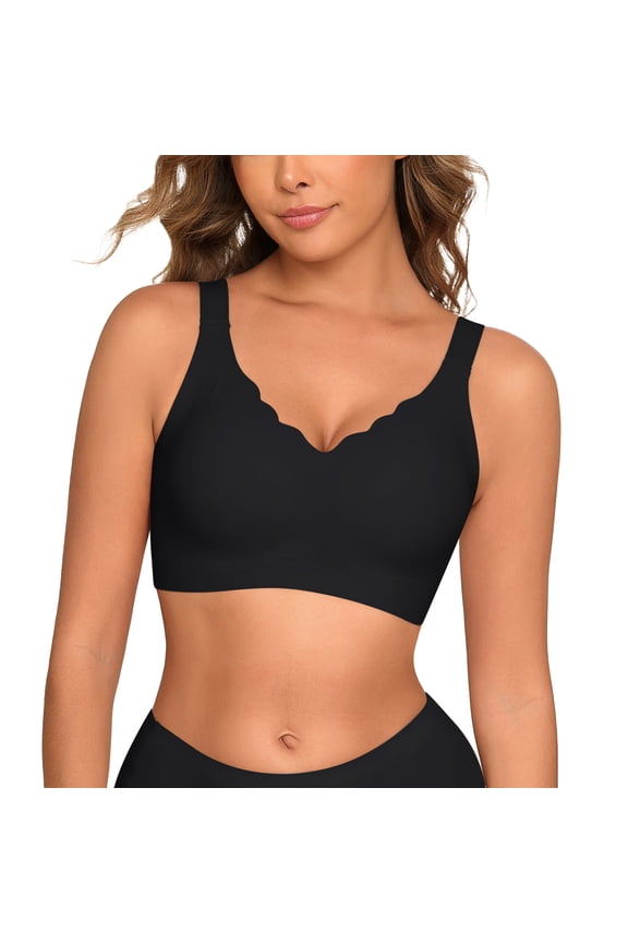 Womens Wireless Bras Push Up Bra Comfort Seamless Full Coverage Supportive Everyday Bras