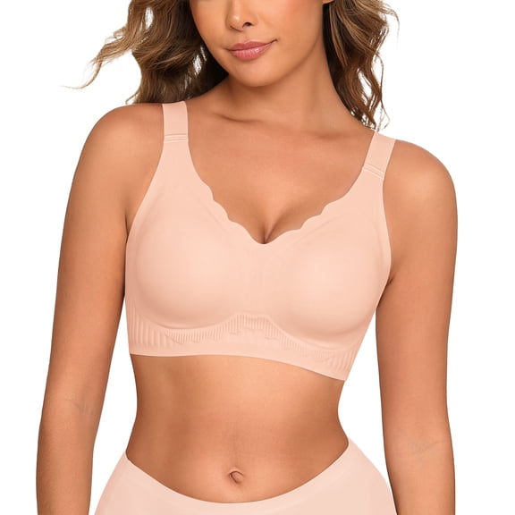 Daystry Womens Wireless Bras Push Up Bra Comfort Seamless Full Coverage Supportive Everyday Bras