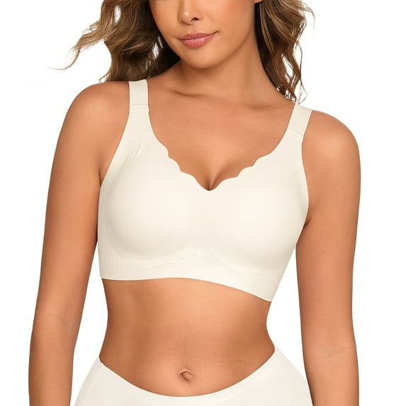Daystry Womens Wireless Bras Push Up Bra Comfort Seamless Full Coverage Supportive Everyday Bras