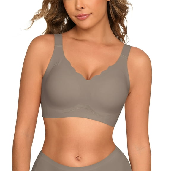 Daystry Womens Wireless Bras Push Up Bra Comfort Seamless Full Coverage Supportive Everyday Bras