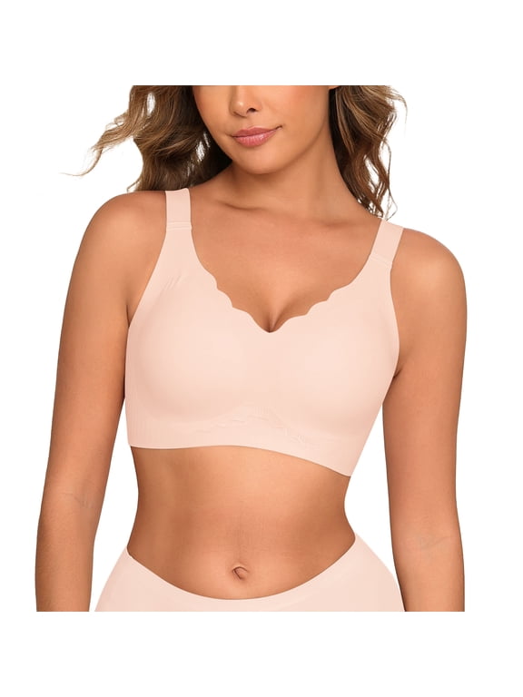Womens Wireless Bras Push Up Bra Comfort Seamless Full Coverage Supportive Everyday Bras