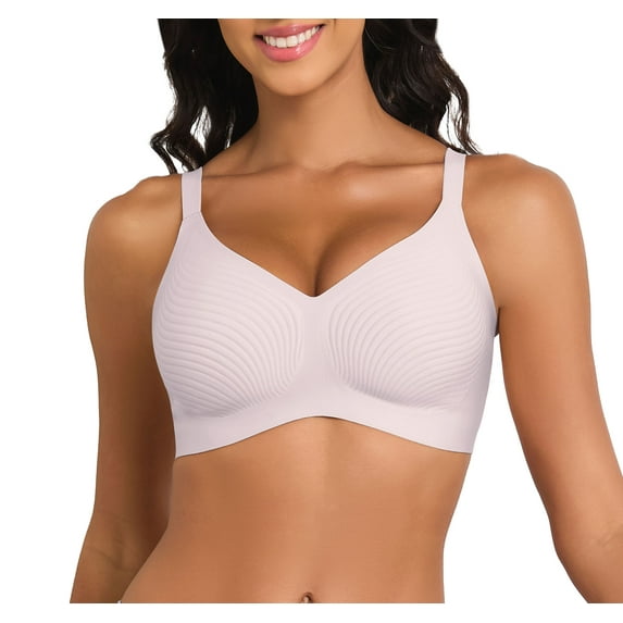 Daystry Womens Wireless Stripe Bras No Underwire Push Up Bra Comfort Seamless Supportive Full Coverage Everyday Bras without padding