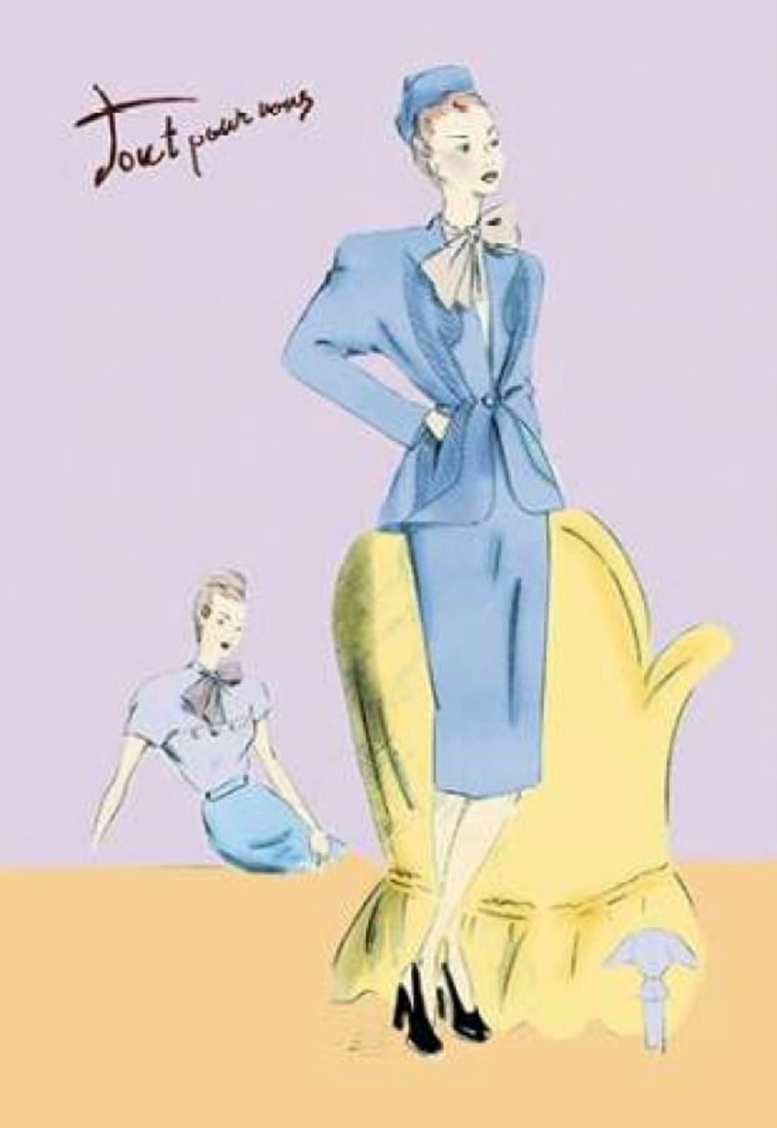 Daytime Suit in Blue 1947 Canvas Art - Unknown (12 x 18)