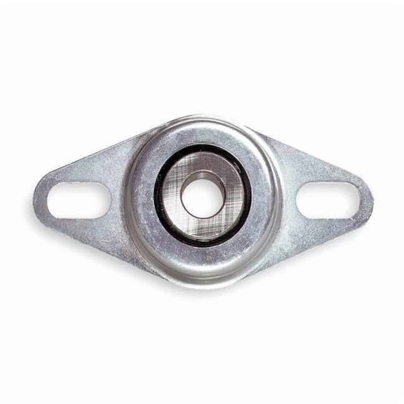 2 Mount Holes, Rhombus, 2 Bolt Flange Bearing, Radial Ball, 1 in Dia, Steel, Set Screw Locking