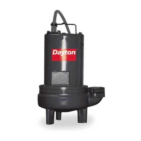 Dayton 2 HP 2" Auto Submersible Sewage Pump 230V Tether 3BB91