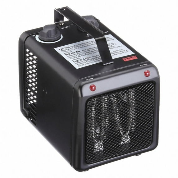 Dayton Portable Elct Heater,Blk,6-3/4" H 3VU37