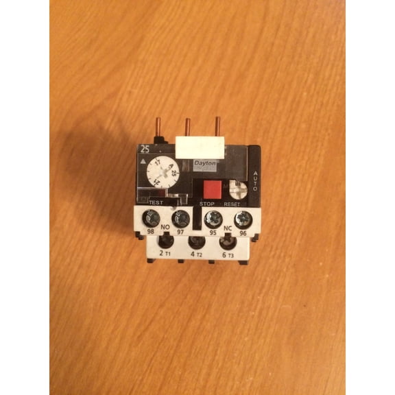 Dayton 6ECC6 Ovrload Rely, 17 to 25A, Class 10, Bimetllc CA1