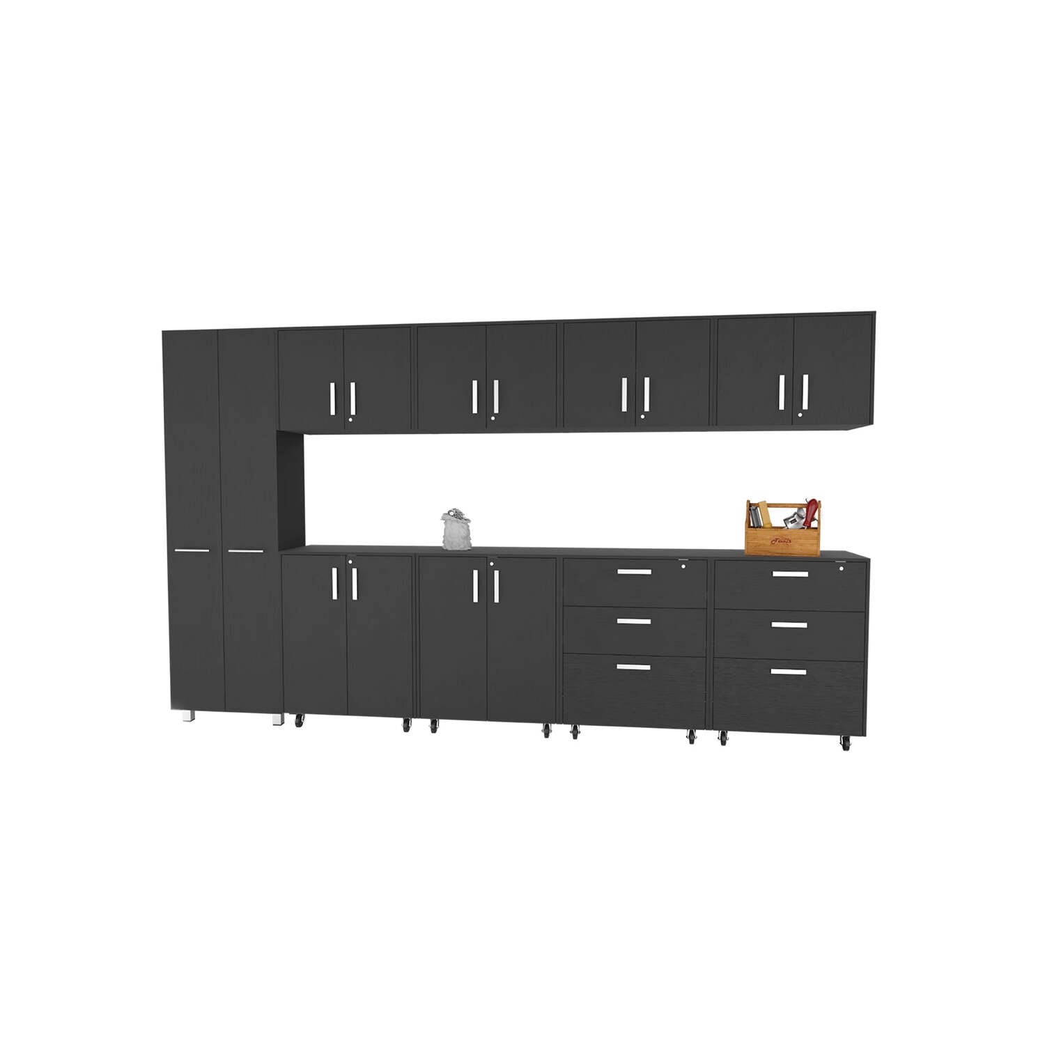 Dayton 9 Piece Garage Set, Baleare Pantry Cabinet + 2 Drawer Base ...