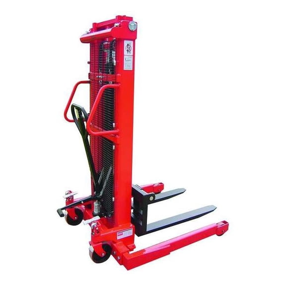 Dayton Adj Base Hydraulic Stacker, Load Cap. 2000 lb. 4VME8