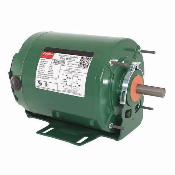 Agricultural Fan Motor, Split-Phase, 1/2 HP, 115/230V AC, 1,725 Nameplate RPM, 56 Frame 1YBW1