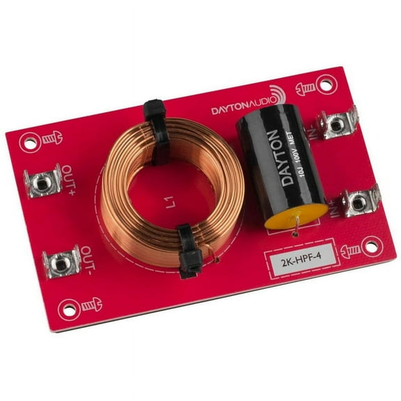 Dayton Audio 2k-HPF-4 High Pass Speaker Crossover 2,000 Hz 12 dB/Octave