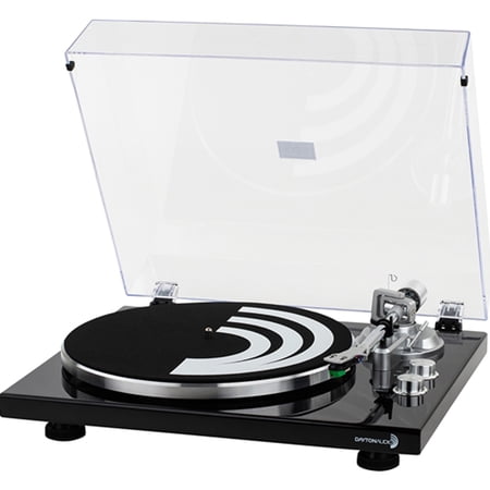 Dayton Audio Bluetooth 2-Speed Belt-Drive Turntable with USB and Audio-Technica AT-VM95E Cartridge (Black), TT-1BTBBlack