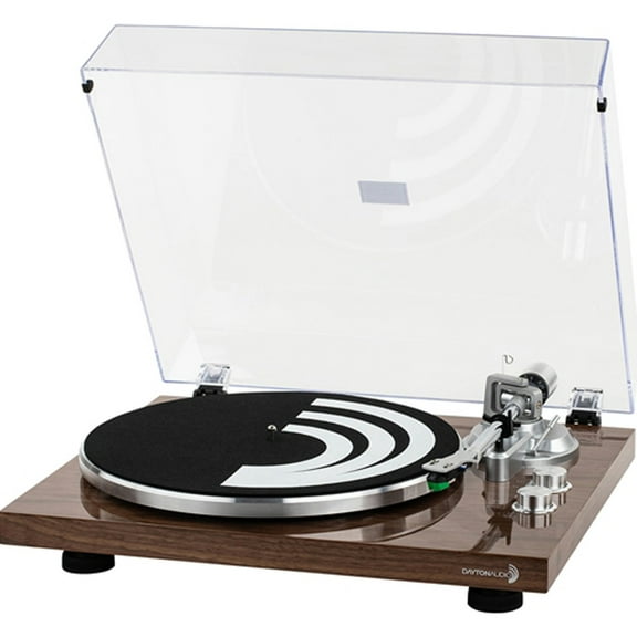 Dayton Audio Bluetooth 2-Speed Belt-Drive Turntable with USB and Audio-Technica AT-VM95E Cartridge (Brown), TT-1BTWWood
