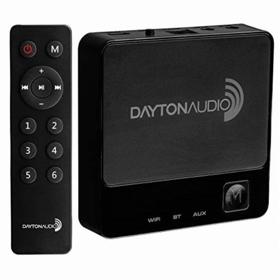 dayton audio wba31 wireless wi-fi & bluetooth audio receiver with ir remote