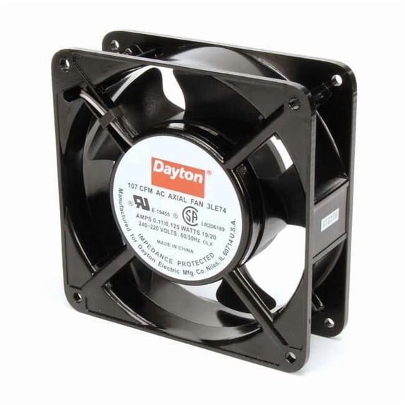 Axial Fan, Square, 230V AC, 1 Phase, Cast Aluminum, 4 11/16 in W. 3LE74