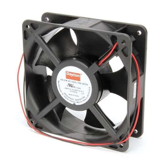 Dayton Axial Fan, Square, 12V DC, - Phase, PBT Plastic, 4 11/16 in W. 6KD70