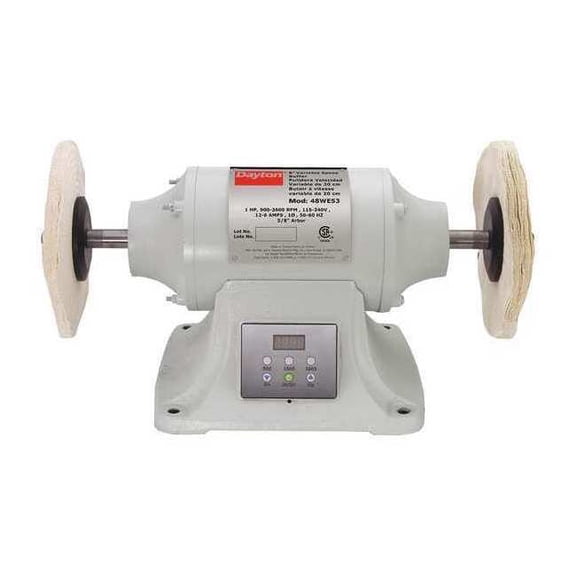 Dayton Bench Top Buffer,Steel,8 in.,3/4 HP 48WE53
