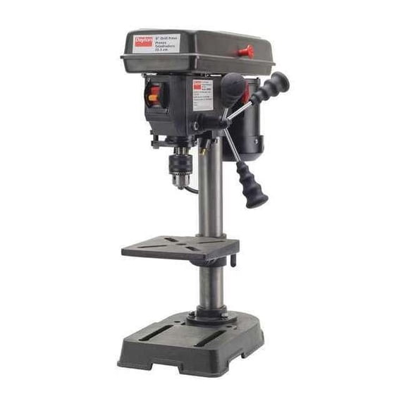 Bench Drill Press, Belt Drive, 1/3 hp, 120V AC V, 8 in Swing, 5 Speed