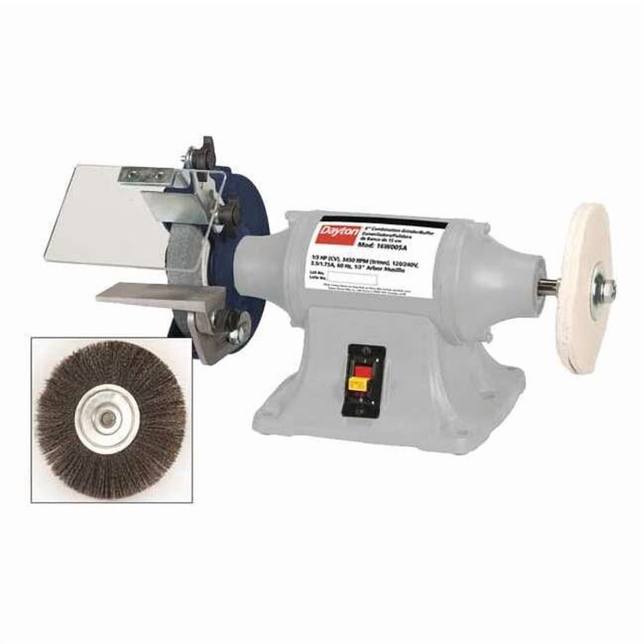 Dayton Bench Grinder,6",36 Grit,1/3HP 16W005