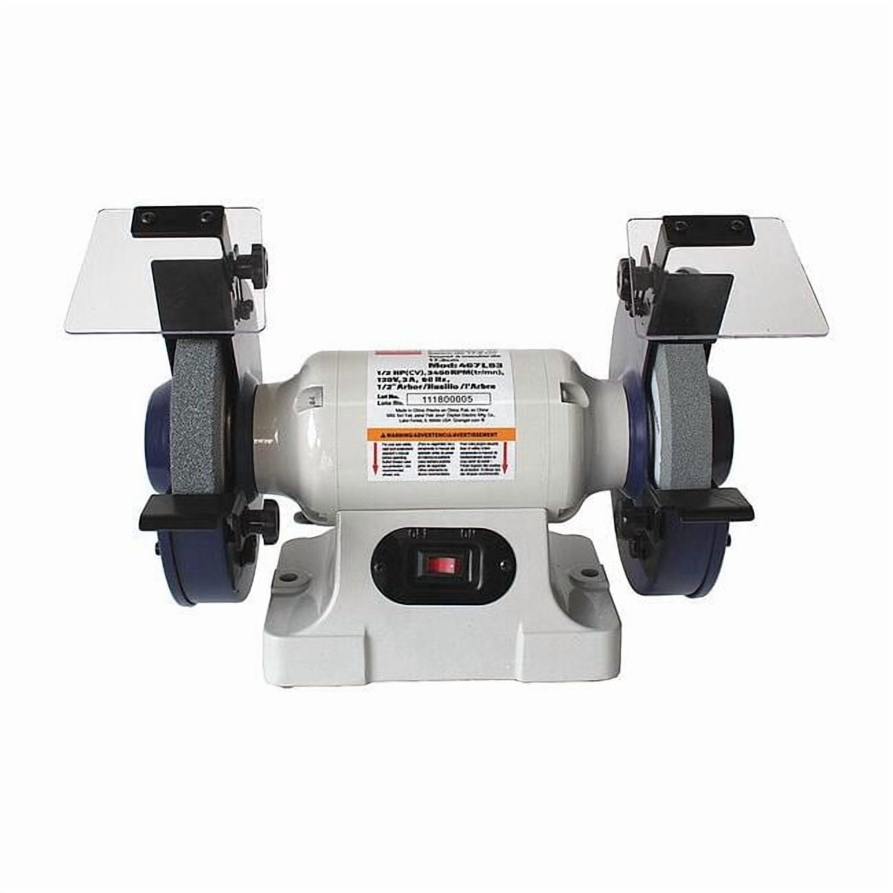 Dayton Bench Grinder, 7 in Max. Wheel Dia, 36/60 Grinding Wheel Grit 467L83